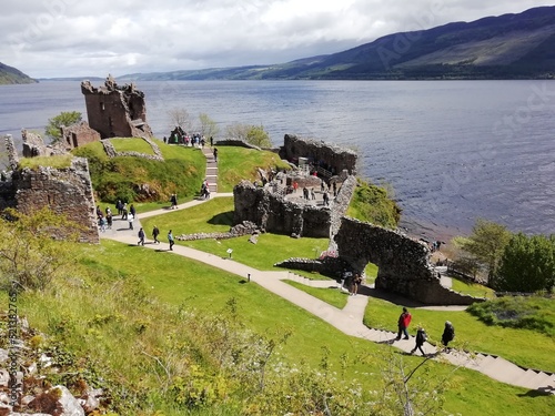 Urquhart Castle, Iverness UK, Ruins od the Urquhart Castle in Iverness United kingdom next to Loch Ness lake photo