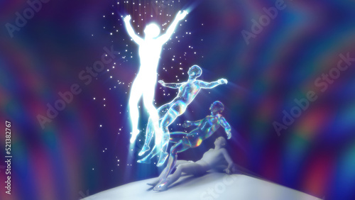 3d illustration of the stage of inner awakening of a person © Space Wind