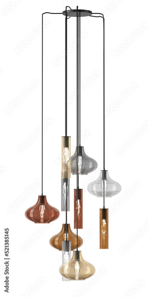 3d render Modern chandelier. isolated on background.