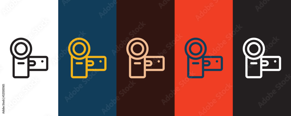 Video camera outline icon illustration isolated vector sign symbol Video camera outline icon illustration isolated vector sign symbol