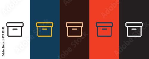 Box outline icon illustration isolated vector sign symbol