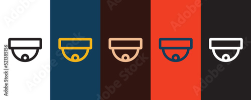 Cctv camera outline icon illustration isolated vector sign symbol