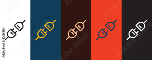 Electric plug icon for web and mobile