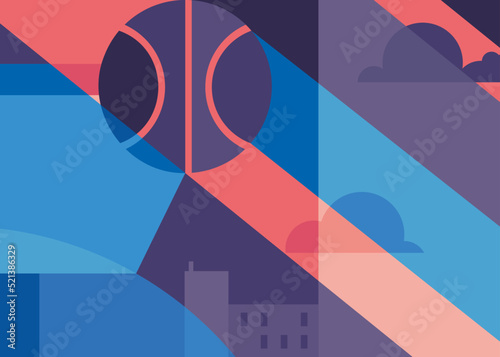 Abstract streetball banner. Sport placard design in flat style.