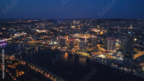 Aerial view of Belgrade  capital of Serbia.