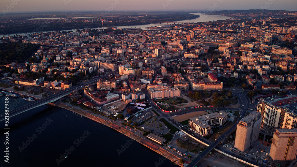 Fototapeta premium Aerial view of Belgrade, capital of Serbia.