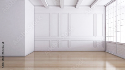 Empty room with wall background. 3D illustration, 3D rendering 