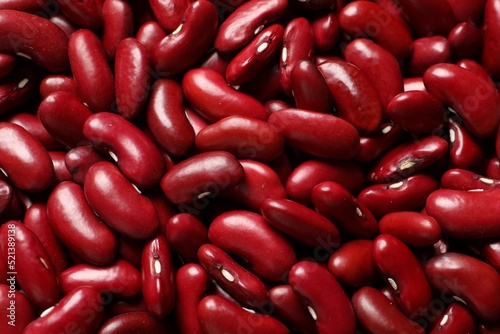 Фотография Top view of raw red kidney beans as background