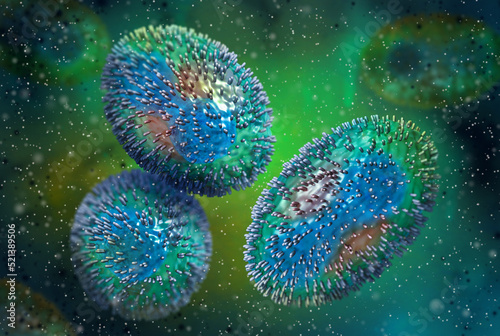 Принти на полотні Medical background, Monkeypox virus, Zoonotic virus from the Poxviridae family,