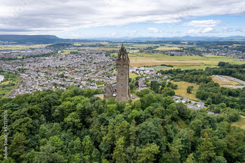 Aerial view of The National Wallace Monument.Wallace s Monument  the Wallace Tower  or the Barnweil Monument is a category-A-listed building dedicated to the memory of William Wallace located on Barnw