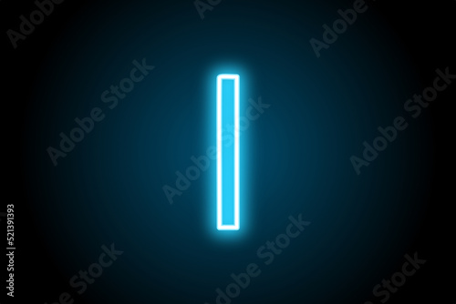 Isaz is viking norse nordic rune glowing neon symbol 