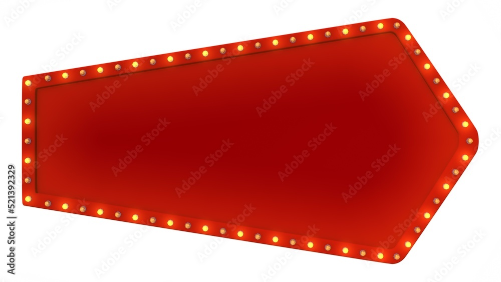 Frame and gold light polygon style on white background. 3d rendering