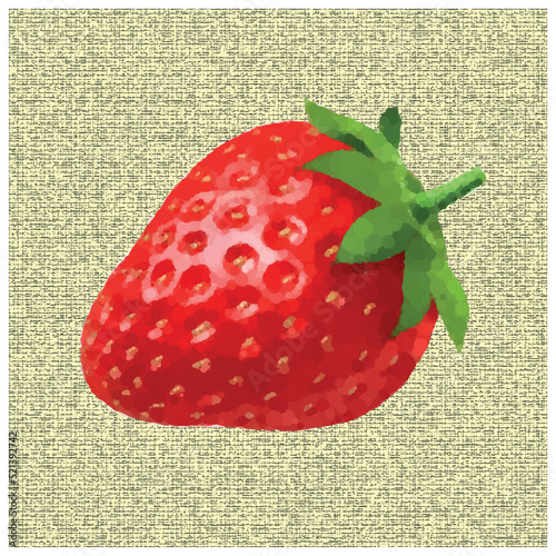 Strawberry canvas table. Picture of red strawberry. ESP10
