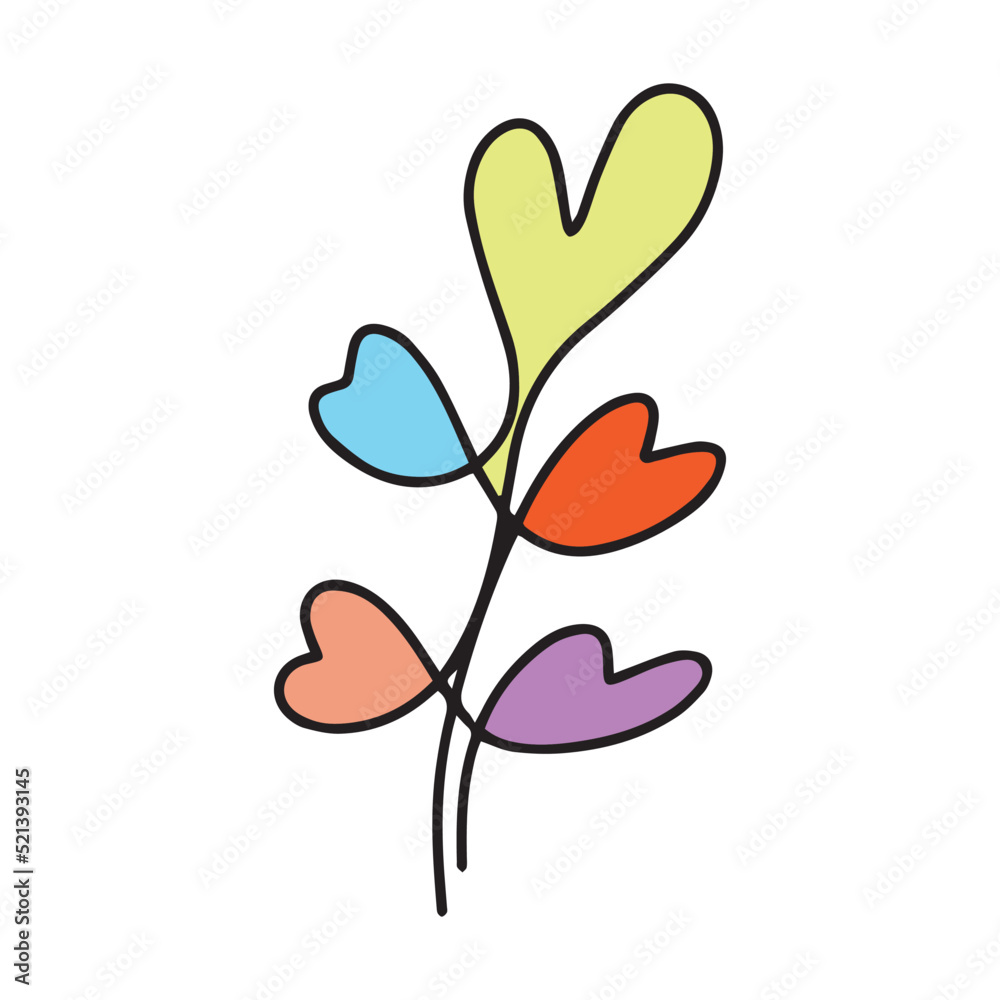 Heart plant icon abstract hand drawn flower line art symbol for nature, love, ecology and environment in a flat color glyph illustration Heart plant icon abstract hand drawn flower line art symbol for nature, love, ecology and environment in a flat color glyph illustration