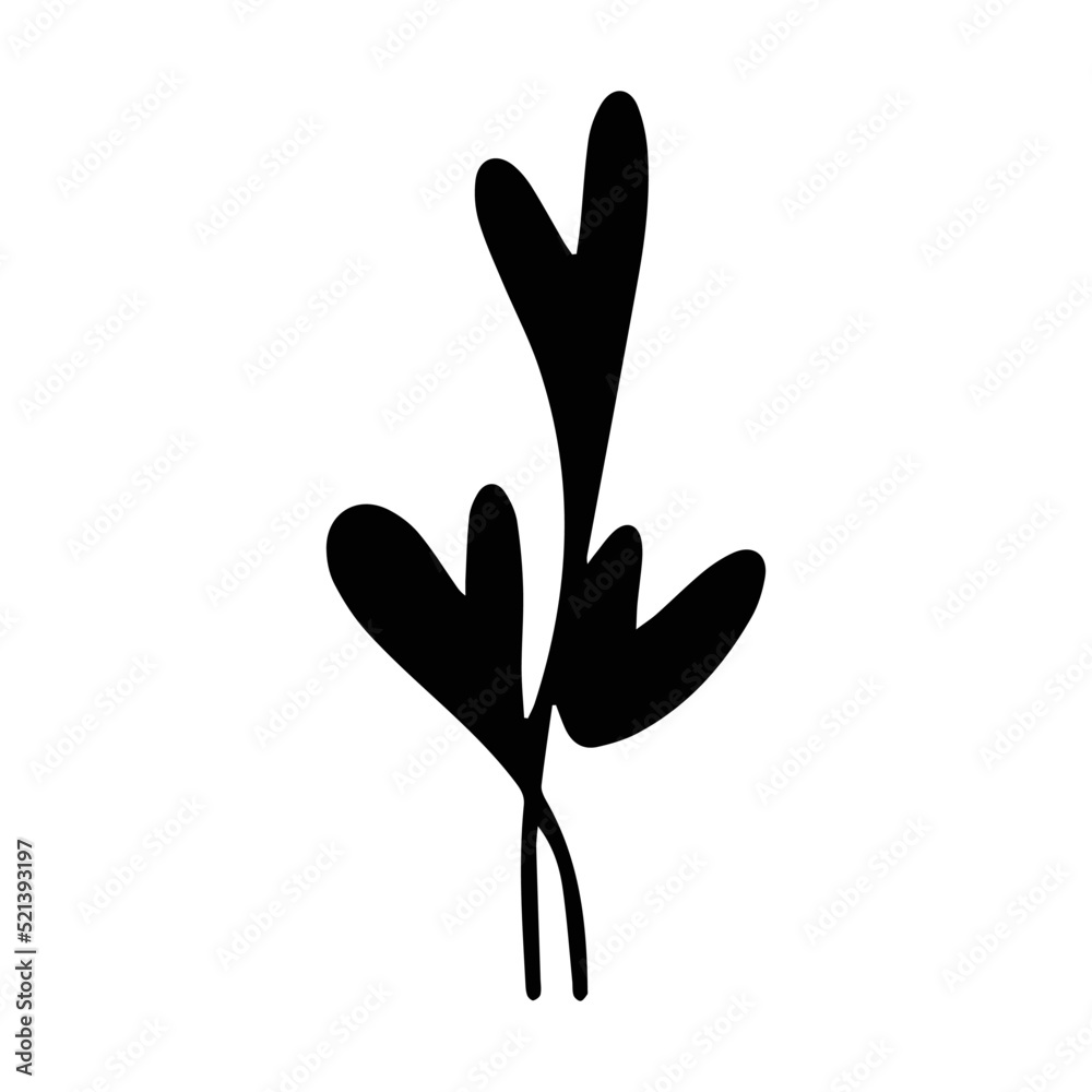 Heart plant icon abstract hand drawn flower line art symbol for nature, love, ecology and environment in a flat color glyph illustration Heart plant icon abstract hand drawn flower line art symbol for nature, love, ecology and environment in a flat color glyph illustration