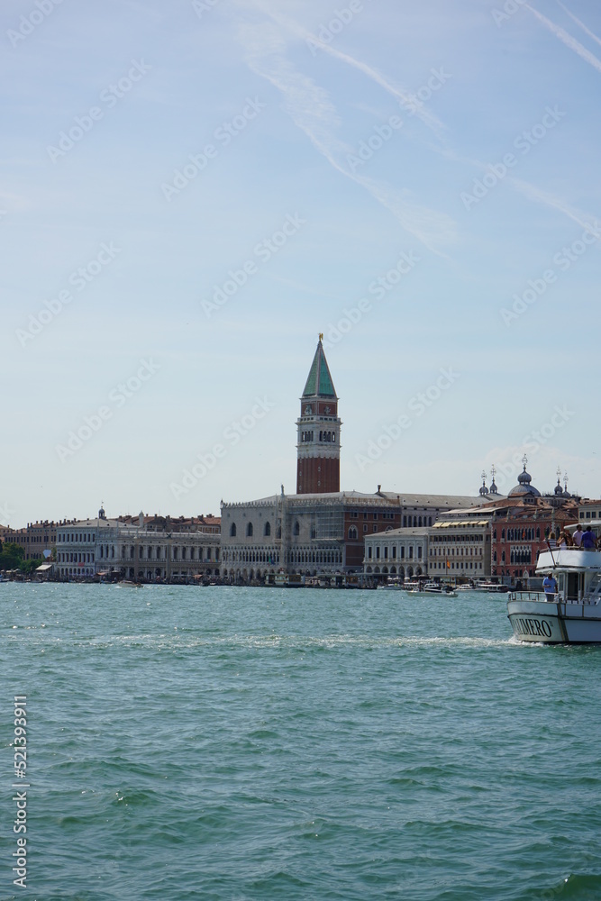 Fototapeta premium Venice Italy Boat old buildings Big boats boat Canals