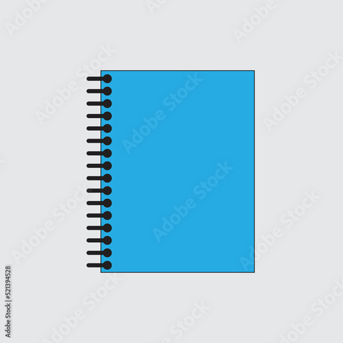 spiral notebook textbook for education, school and office vector illustration