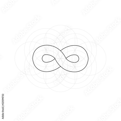 sacred geometry, infinity  with ancillary line