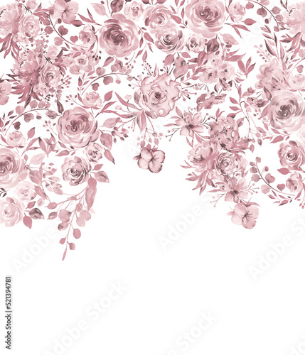 Mixed floral print design on plain base