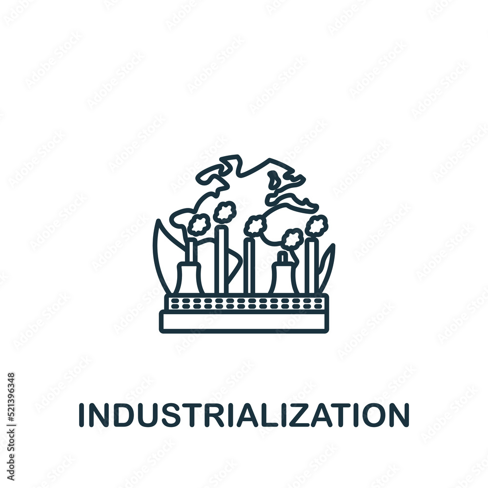 Industrialization icon. Monochrome simple icon for templates, web design and infographics