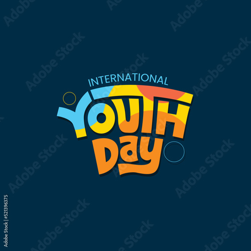 
International Youth Day lettering and colorful typography Design For International Youth Day Celebration In 12 August. Creative concept for Youth and Friendship Day Poster, Banner Design.