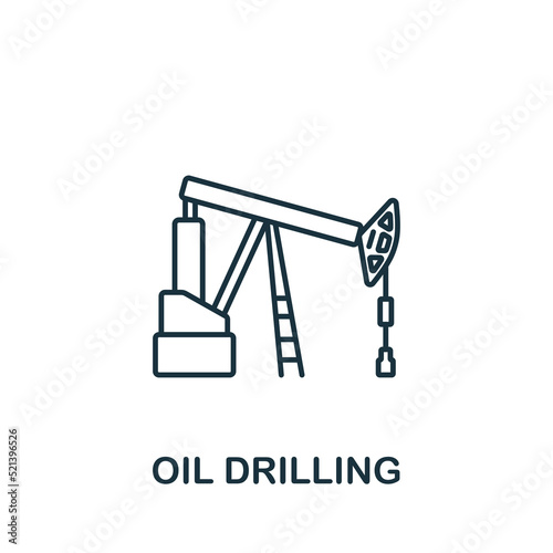 Oil Drilling icon. Monochrome simple icon for templates, web design and infographics