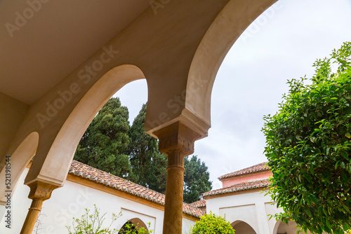 Architectural detail from the Alcazaba, a palatial fortification in Malaga, Spain