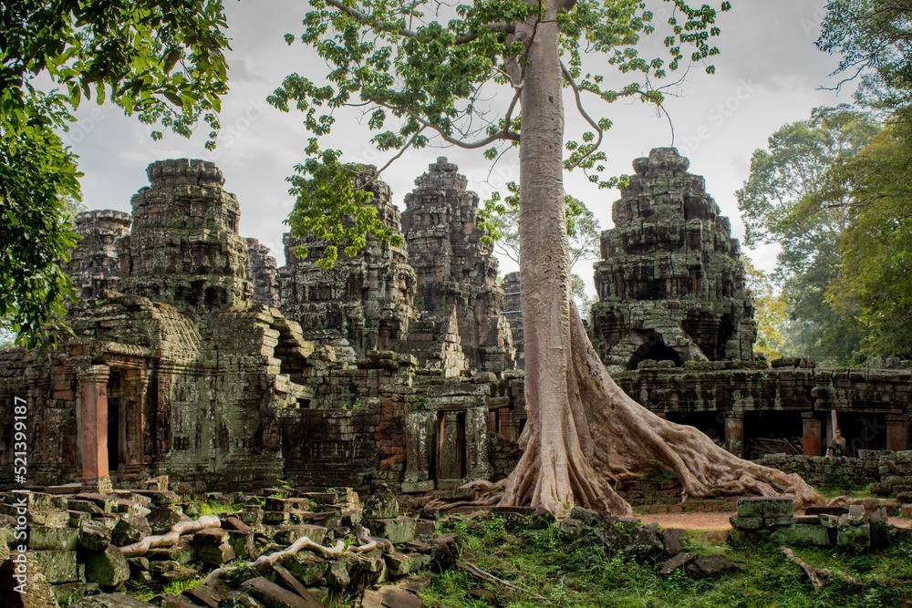 Fototapeta premium Bayon Buddhist Temple in Siem Reap, Cambodia