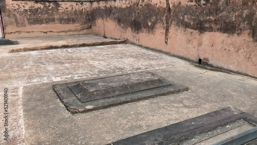The grave of a warrior nawab in an ancient Islamic graveyard photo