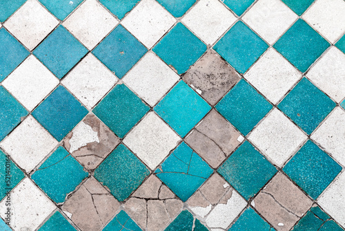 Fragment of glazed Andalusian ceramic tiled wall