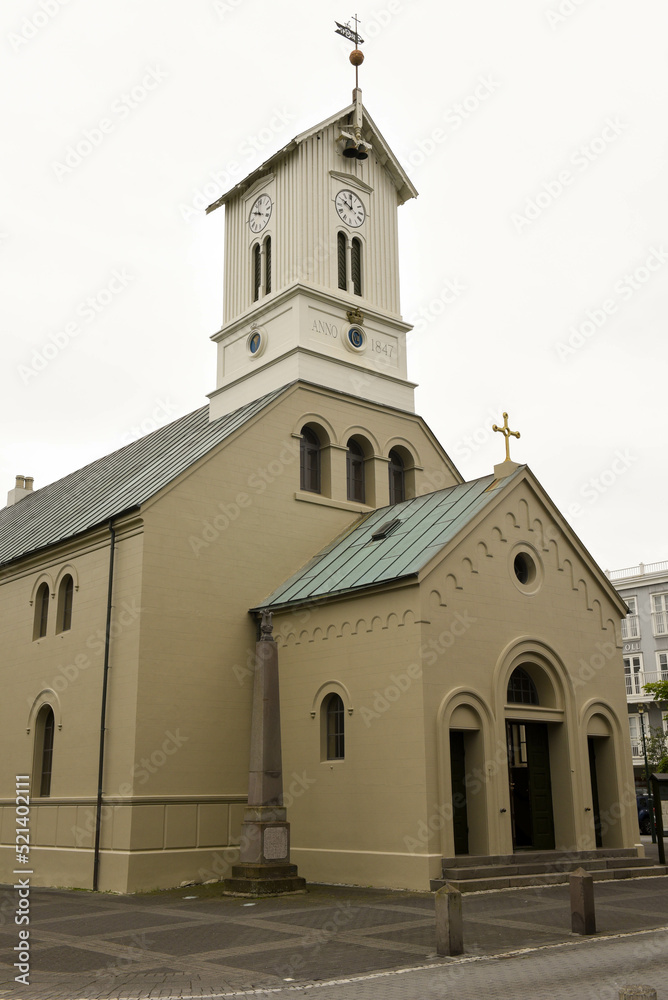 Traditional church at Reykjavik in Iceland