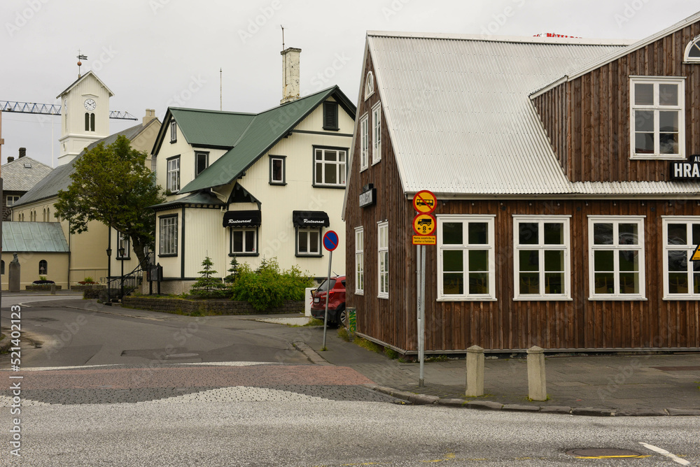 Traditional house at Reykjavik on Iceland