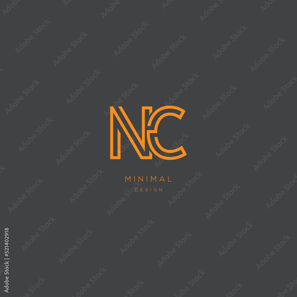 Initial letter nc library vector icon
