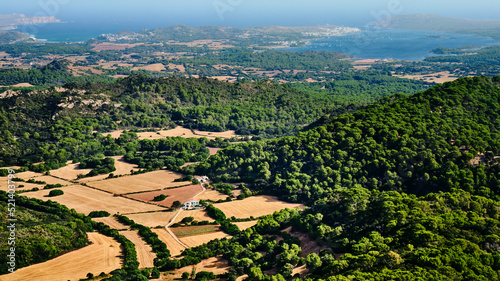 View of Menorca island landscape from El Toro mountain  Spain