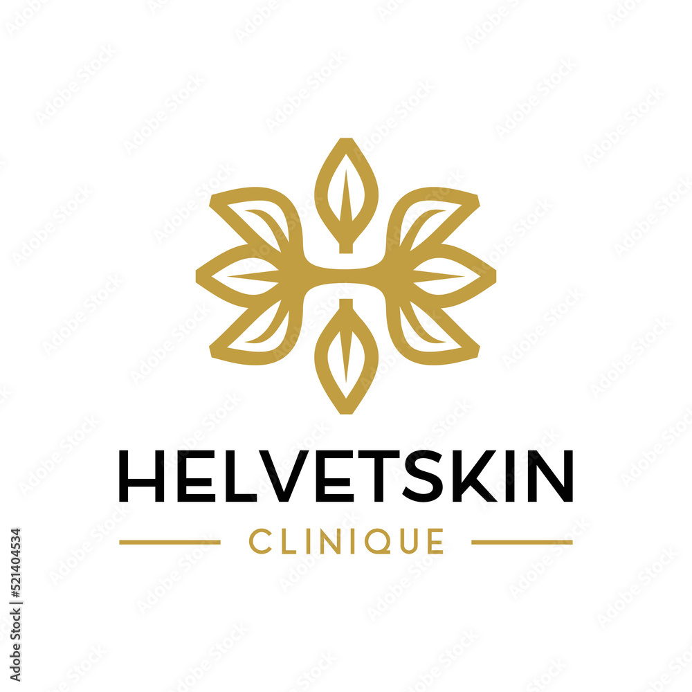 Letter h beauty leaf logo design for skin care and fashion industry Letter h beauty leaf logo design for skin care and fashion industry