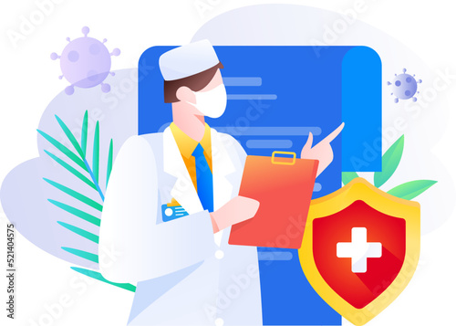 Doctor epidemic prevention and anti epidemic flat vector concept operation illustration
