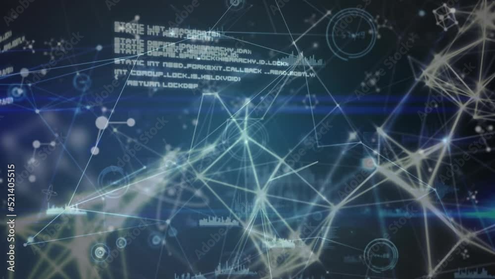 Animation of data processing over network of connections Animation of data processing over network of connections