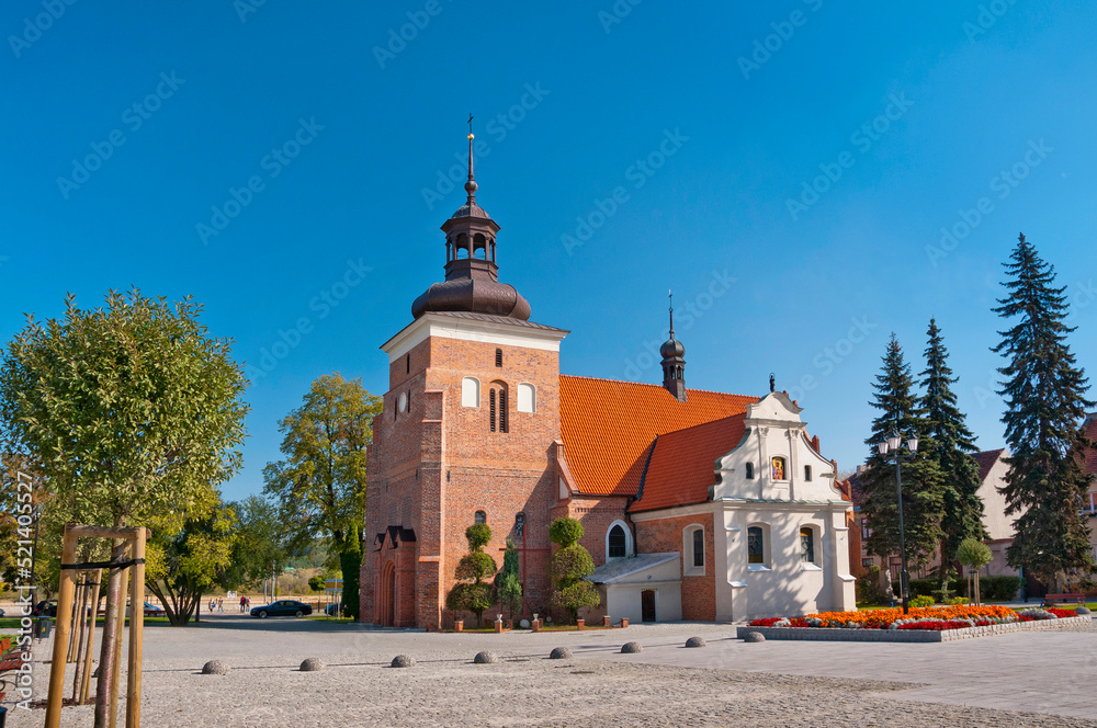 Naklejka premium Gothic church of St. John the Baptist in Włocławek, Kuyavian-Pomeranian Voivodeship, Poland