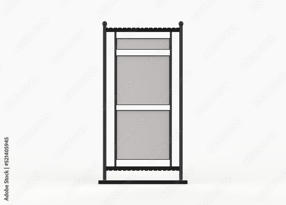 Street advertising stand for advertising. Mockup billboard. 3d illustration Street advertising stand for advertising. Mockup billboard. 3d illustration