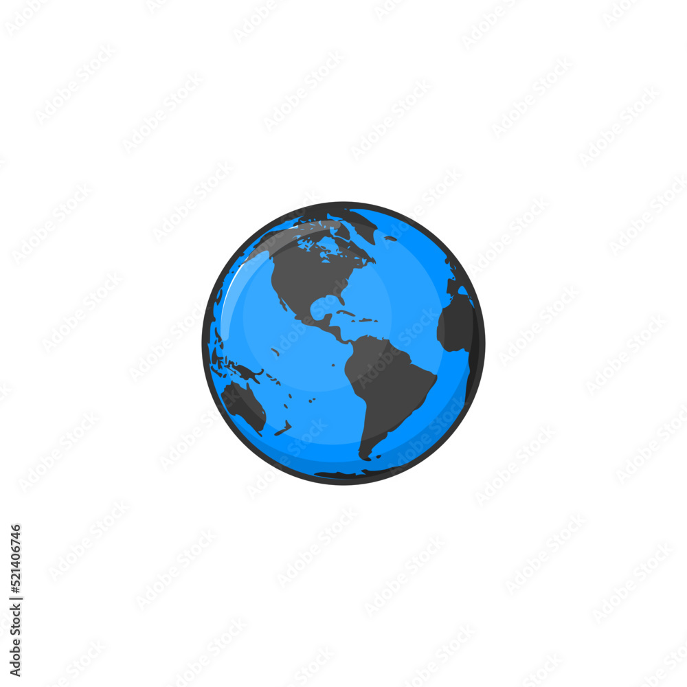 Cartoon globe vector icon on white background Cartoon globe vector icon on white background