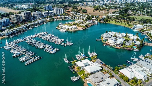 Tableau sur toile Aerial view of a port in Darwin, Australia