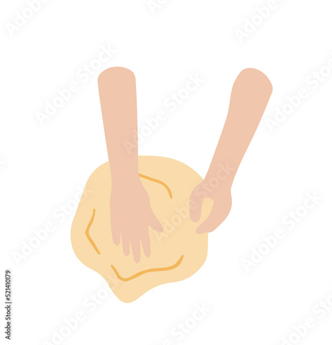 Preparation of dough for pizza or baking. Homemade bakery and cake. Cooking and food.