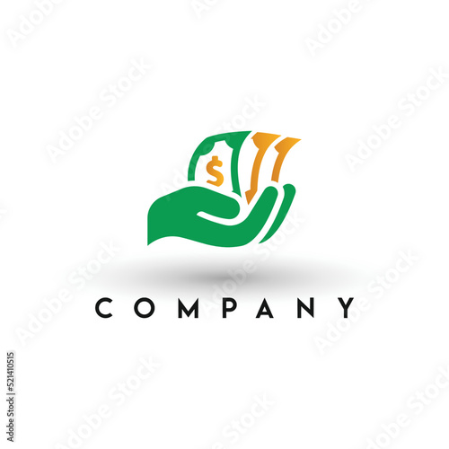 Make Money with hand Logo, business money logo, Finance consultant logo, dollar logo template