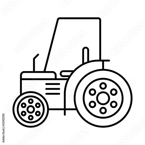 harvesting and threshing machine vector line icon design, Farming and Agriculture symbol, village life Sign, Rural and Livestock stock illustration, farmer tractor Concept