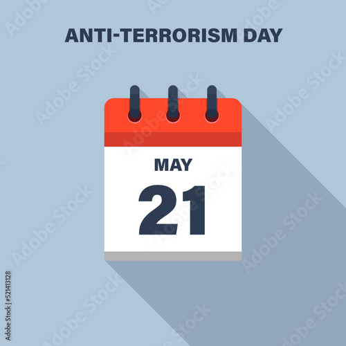 Anti-terrorism Day, May 21, Calendar icon. Date.