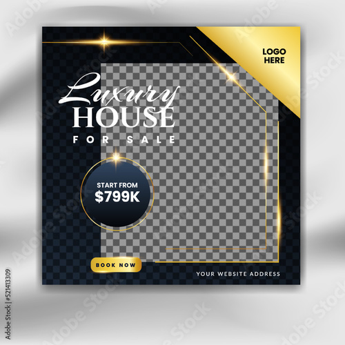 Real estate house agency social media template. square banner real estate sale promotion post