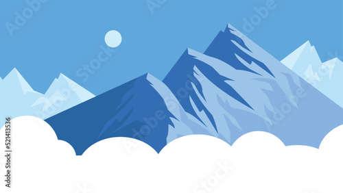 mountain peaks covered with snow