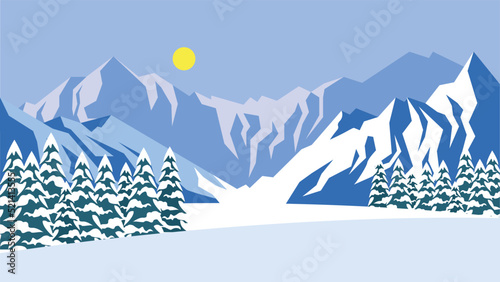 winter landscape mountains in the snow