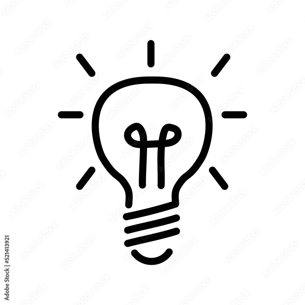 Light bulb olor line icon. Pictogram for web page Light bulb olor line icon. Pictogram for web page