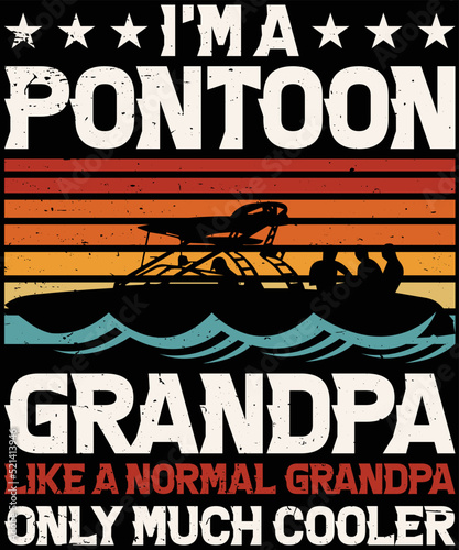 Pontoon Grandpa Captain Retro T-Shirt Design